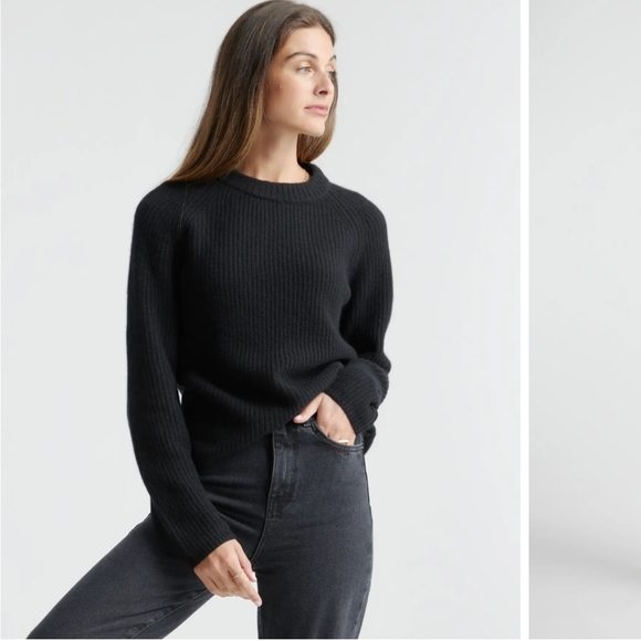 Quince Sweaters - Quince Fisherman Cashmere Sweater Black